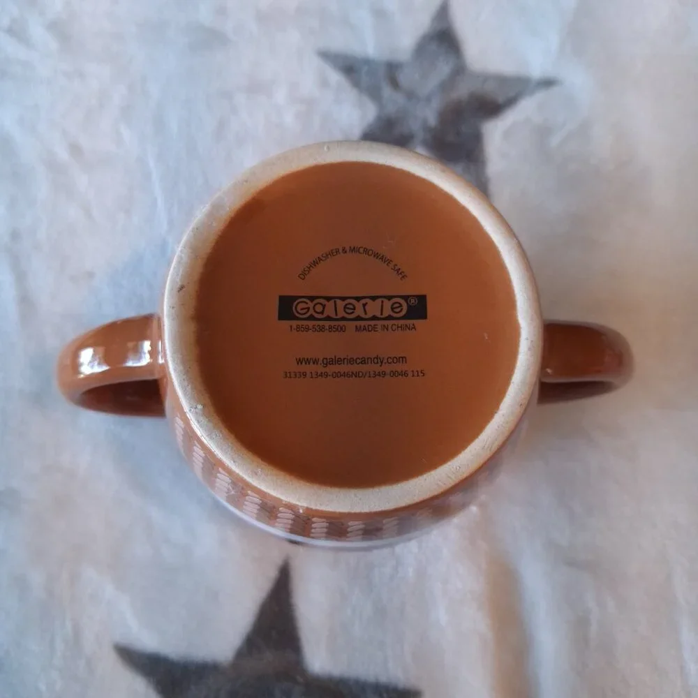 Sock Monkey Mug by Galerie -  2 Handle Coffee Cup‎ - Brown - 16oz